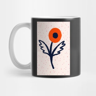 Minimalist poppy in burnt orange and deep navy Mug